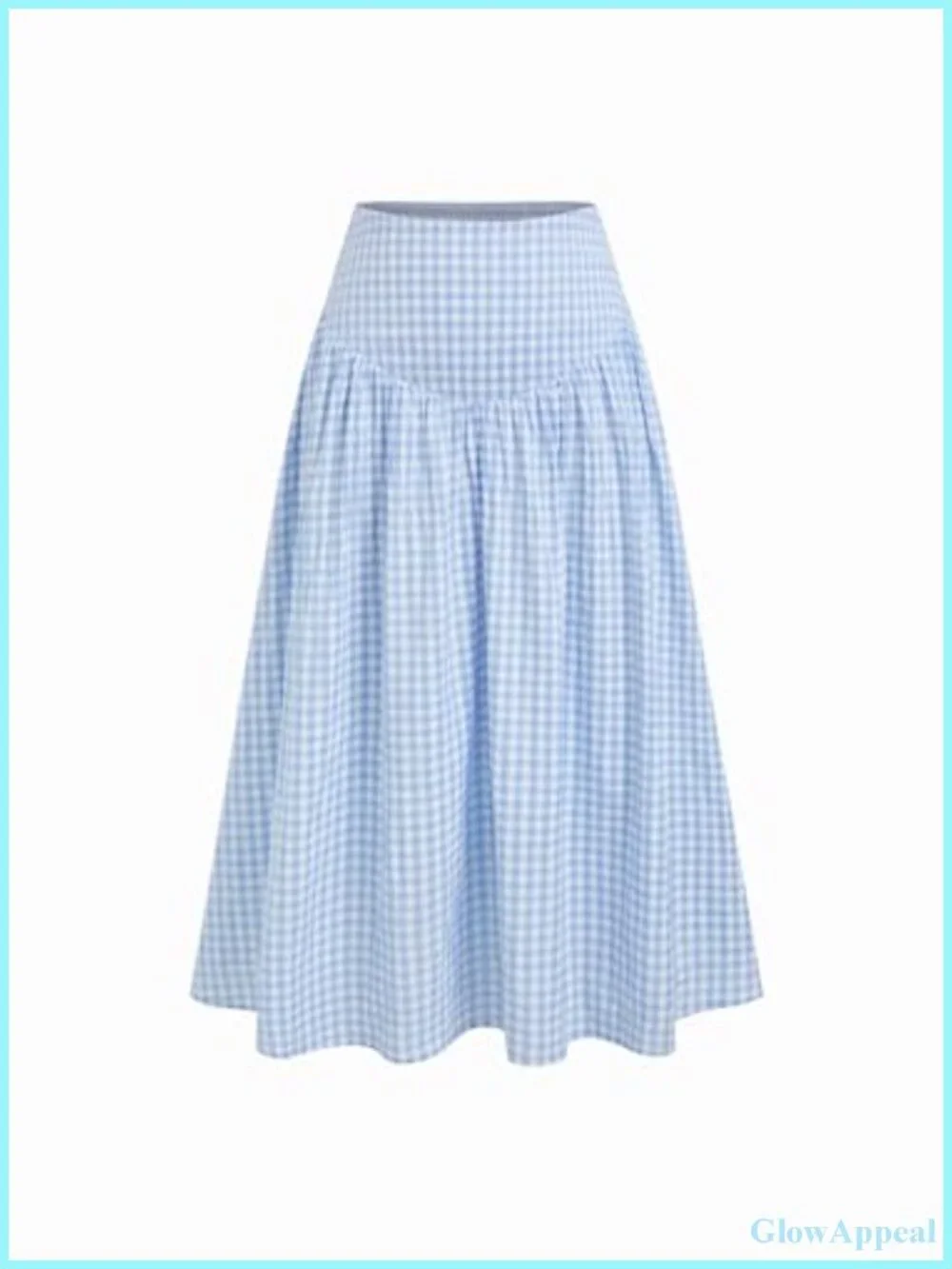 Gingham Maxi Skirt High Waist A-Line Long Plaid Summer Vacation